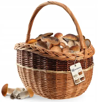 Pletena košara za gobe, nakupovanje, piknik, sadje, pletena, velika, eko