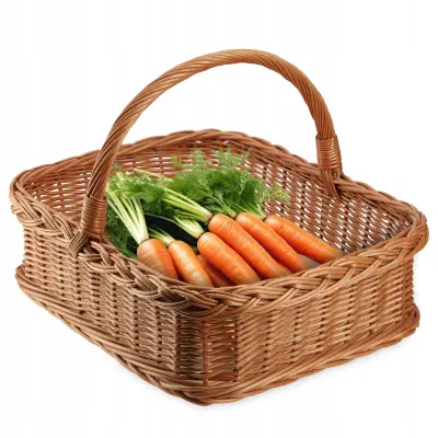 pletena nakupovalna košara za piknik, pladenj za sadje, pravokotna pletena košara 52 cm