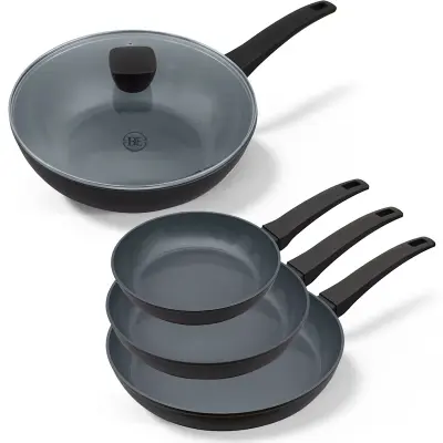 BE Living Set 3 ponv 20-24-28 cm + wok s pokrovom 28 cm Delight Black