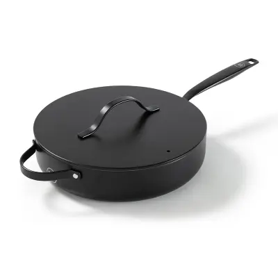 BE Living Globoka ponev s pokrovom Essential Black 28 cm
