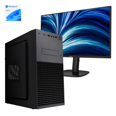 Računalnik MEGA MT S4 Ultra 5 225/Intel grafika/16GB-DDR5/500GB/450W/Win11Home črna + Monitor Philips 24" - FHD