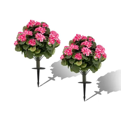 Komplet umetnih pelargonij z rožnatimi cvetovi, 2 kos
