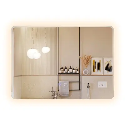 Kopalniško ogledalo z LED-osvetlitvijo, 70 x 50 cm