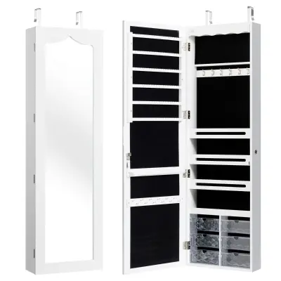 Obesna omarica za nakit z ogledalom, 36,5 x 11,5 x 120 cm