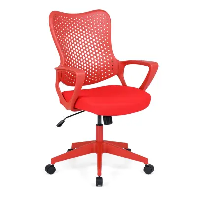Ergonomski pisarniški stol z mrežastim naslonom Rdeči stol