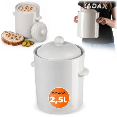 Sod za vlaganje z ovratnikom 2,5 l, zelje, lončena posoda za kumare