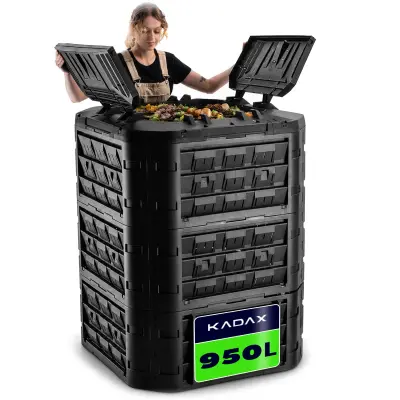 Velik modularni vrtni kompostnik, odporen proti zmrzali, gnojilo za celo leto, 950 l