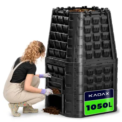 Velik modularni vrtni kompostnik, celoletno gnojilo, odporno proti zmrzali, 1050 l