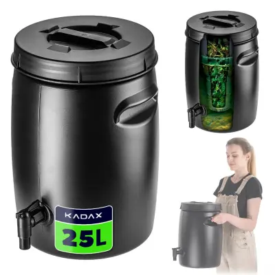 Vrtni kompostnik 25L, celoletna posoda za gnojilo za domačo uporabo s pipo, močna
