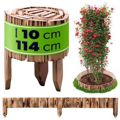 Palisade vrtna obroba lesena travna ograja kladiva rjava 10x114