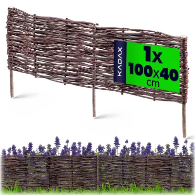Vrtna palisadna ograja iz pletenega materiala, visoka 100 x 40 cm
