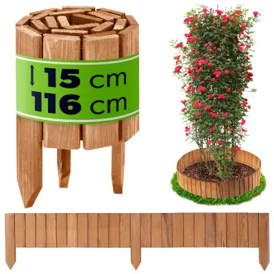 Palisade vrtna obroba lesena ograja iz kladivanega hrasta 15x116