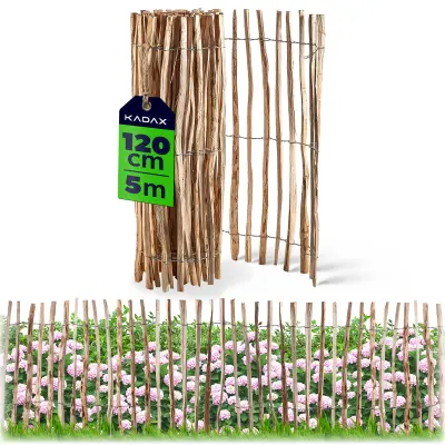 Ograja iz leskovih letev, zložljiva zaščitna vrtna ograja 500x120 4-6 cm