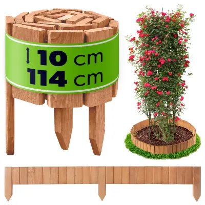 Palisade vrtna obroba lesena ograja iz kladivnega hrasta 10x114