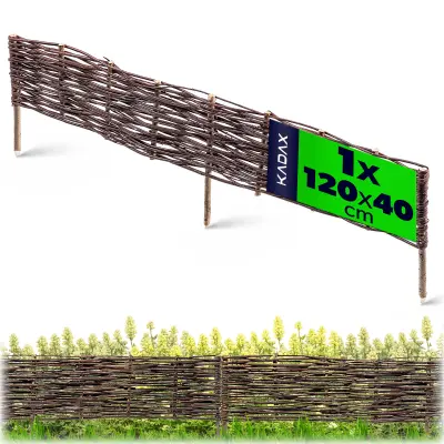 Vrtna palisadna ograja iz pletenega materiala, visoka 120 x 40 cm