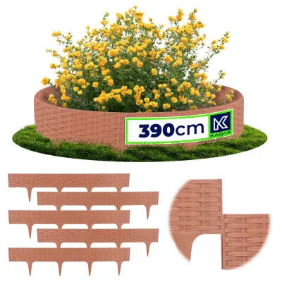 Obroba za trato Vrtna palisada Ograja za vožnjo Terakota 390 cm 5 kosov
