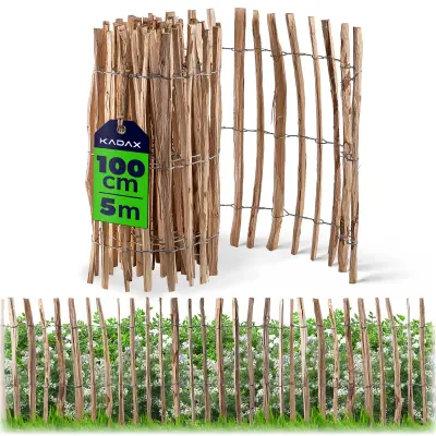 Ograja iz leskovih letev, zložljiva zaščitna vrtna ograja 500x100 4-6 cm