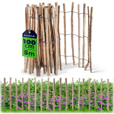 Ograja iz leskovih letev, zložljiva zaščitna vrtna ograja 500x100 7-9 cm