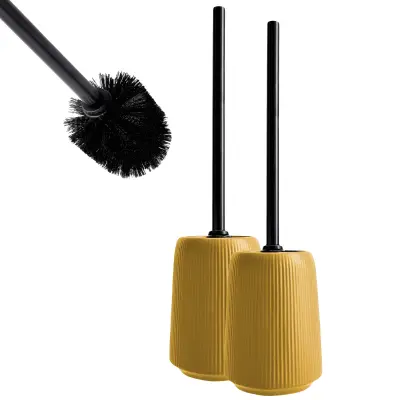 2x WC krtača za kopalniške stranišča rumena keramična moderna