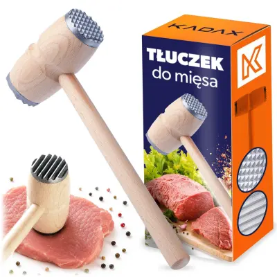 Tolčilnik mesa za kotlete Dvostranski leseni kladivo 29 cm