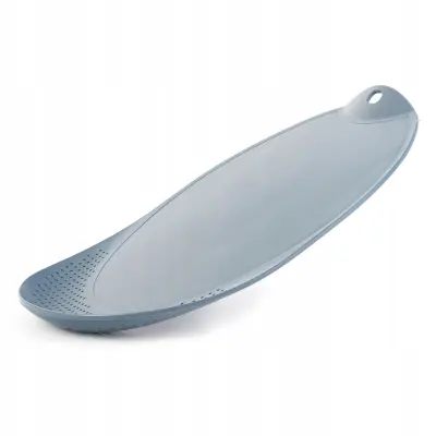 Plastična kuhinjska deska za rezanje z odcejalnikom in ročajem siva 38x25 cm