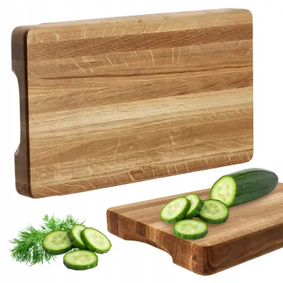 Lesena kuhinjska deska za rezanje 45x30 cm za serviranje, hrastov velik blok