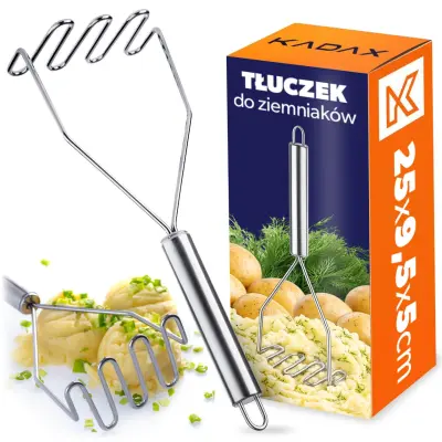 Mešalnik za krompir, jeklena metlica, spiralni gnetilnik za pire 25 cm