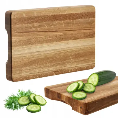 Lesena kuhinjska deska za rezanje 40x25 cm za serviranje, hrastov velik blok