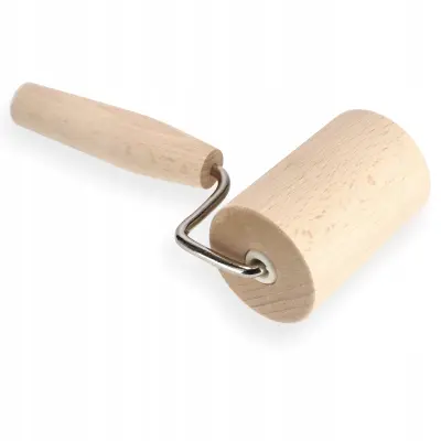 Kuhinjski valjar za testo za pico z lesenim ročajem, majhen, premičen, 17 cm