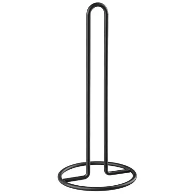 stojalo za papirnate brisače, kovinsko, črno, kuhinjske brisače, stabilno, 32 cm