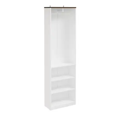 Omarica Oblačila Shranjevanje Barva Bela Rjava 55x25x187cm KSB02-W