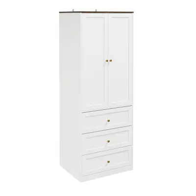 Omara z Vrati in Predali Bela Les 70x55x187cm KSB04-W