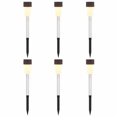 vidaXL Sončne luči za zunanjo uporabo z zemeljskim klinom 6 pcs