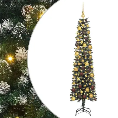 vidaXL Umestno božično drevo Zelena 180 cm PVC, plastika in jeklo