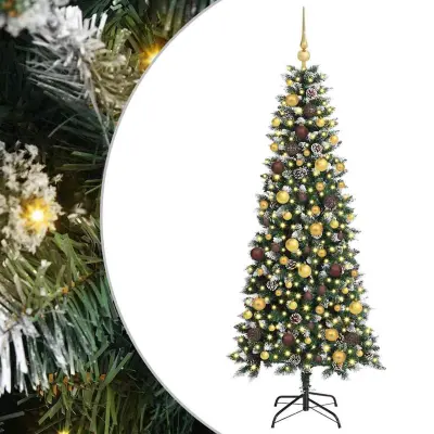 vidaXL Umestno božično drevo Zelena 180 cm PVC, plastika in jeklo