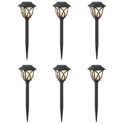 vidaXL Sončne luči za zunanjo uporabo z zemeljskim klinom 6 pcs 42 cm