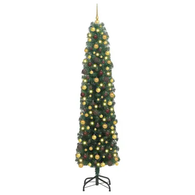 vidaXL Umestno božično drevo Zelena 180 cm PVC in Jeklo in Plastika