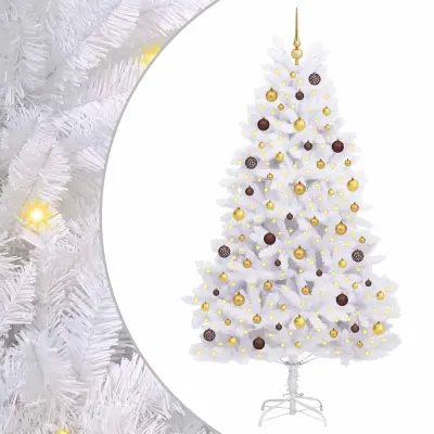 vidaXL Umestno božično drevo Bela 106 x 106 x 210 cm PVC in kovina