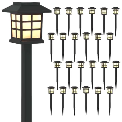 vidaXL Sončne luči za zunanjo uporabo z zemeljskim klinom 24 pcs PP
