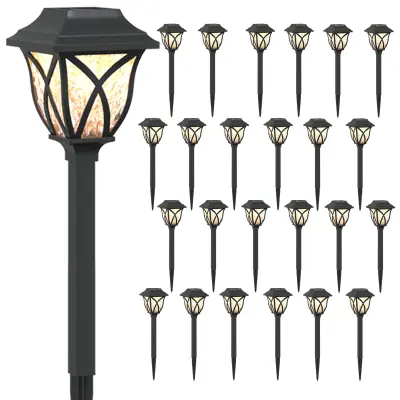 vidaXL Sončne luči za zunanjo uporabo z zemeljskim klinom 24 pcs 42 cm