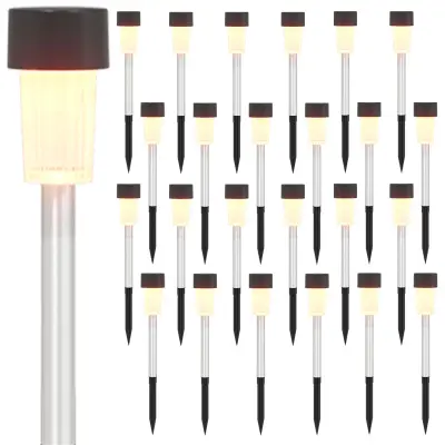 vidaXL Sončne luči za zunanjo uporabo z zemeljskim klinom 24 pcs