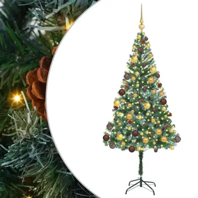 vidaXL Umestno božično drevo med 300 LED Zelena 180 cm PVC in Jeklo