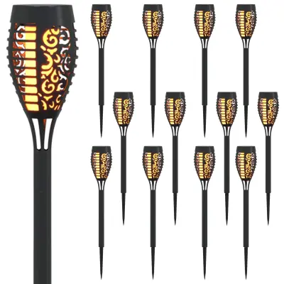 vidaXL Sončne luči za zunanjo uporabo z zemeljskim klinom 12 pcs ABS