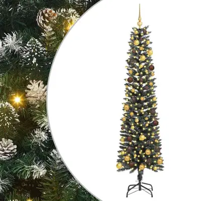 vidaXL Umestno božično drevo Zelena 210 cm PVC, plastika in jeklo