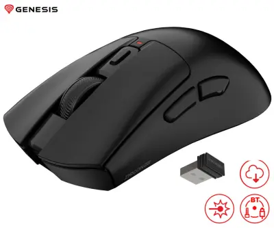 GENESIS ZIRCON 880 brezžična miška, gaming / pisarniška, črna