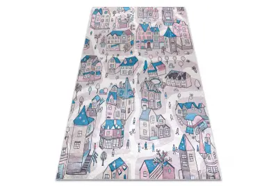 BAMBINO 61560 pralna preproga Mesto, ulice za otroke protizdrsna - bež / plava 120x170 cm