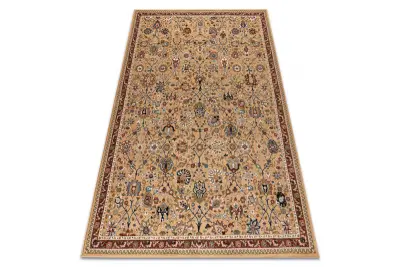 Volnena preproga NAIN Ornament, okvir 1642/51355 bež / bordo 120x170 cm