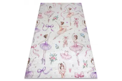 BAMBINO 61600 pralna preproga Ballerina za otroke protizdrsna - krema / roza 120x170 cm