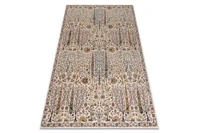 Volnena preproga NAIN Cvetje, okvir 1639/51333 bež / modra 240x340 cm
