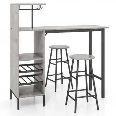 Komplet: kuhinjska miza + 2 barska stola